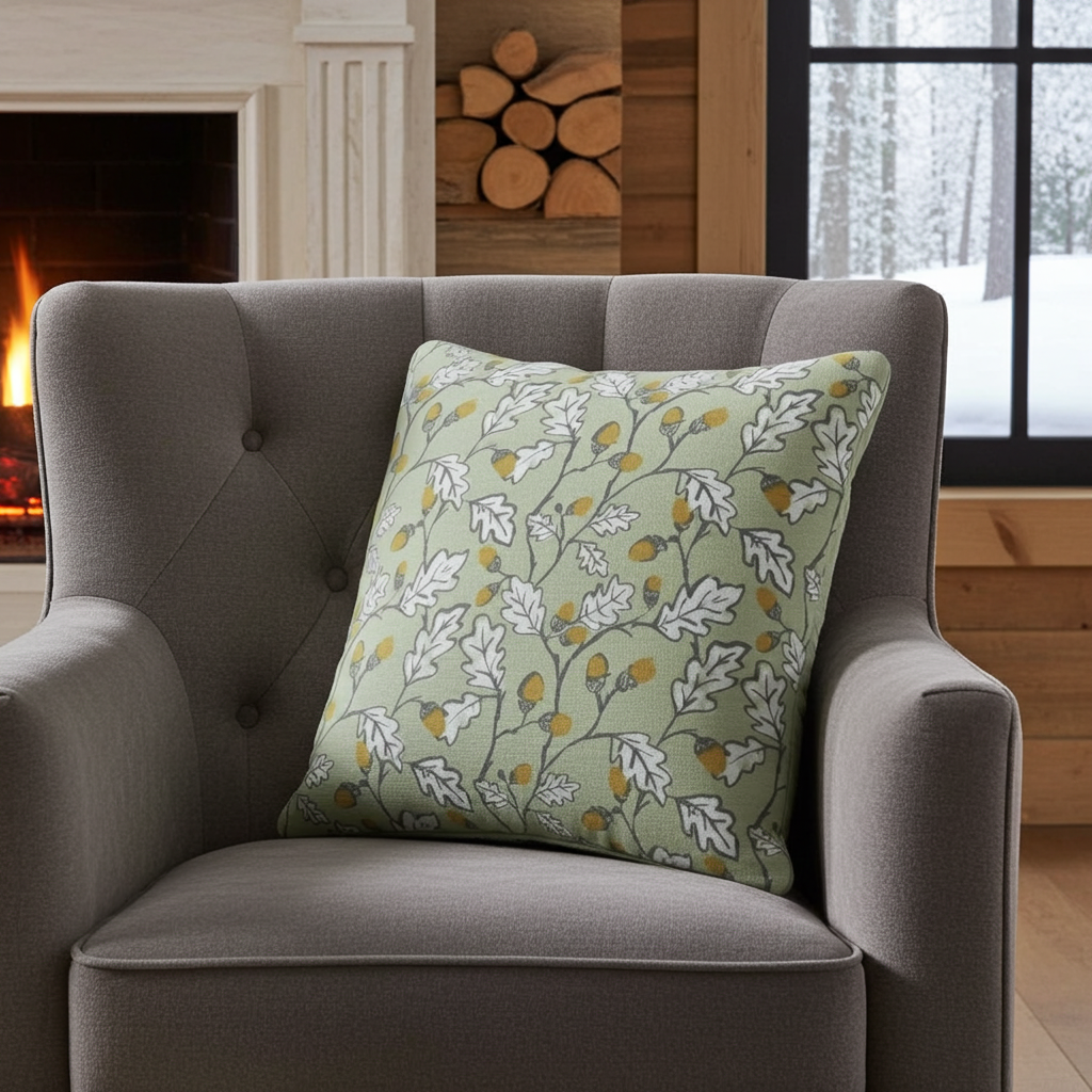 Acorn Trail Sage Green Cushion Cover