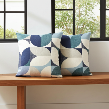 Reno Navy Mineral Geometric Cushion Cover