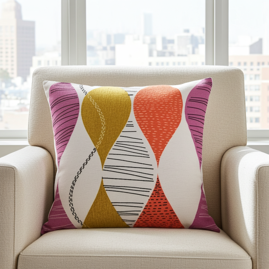 Modern Wave Pattern Cushion Cover