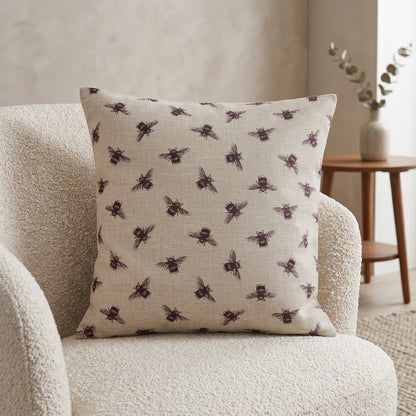 Busy Bees Bumblebee Purple Cushion Cover