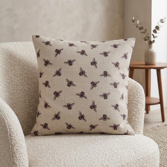 Busy Bees Bumblebee Purple Cushion Cover