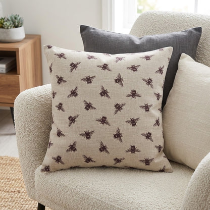 Busy Bees Bumblebee Purple Cushion Cover