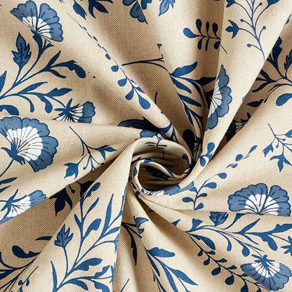 Scandi Flowers Natural Blue Tablecloth Available In Many Sizes