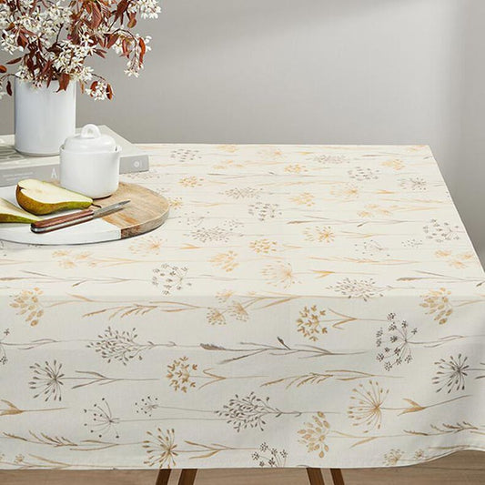 Dried Flowers Light Beige Tablecloth