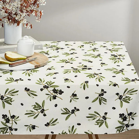 Black Olives Off White Tablecloth Round Oval Square Rectangle  Available In Many Sizes