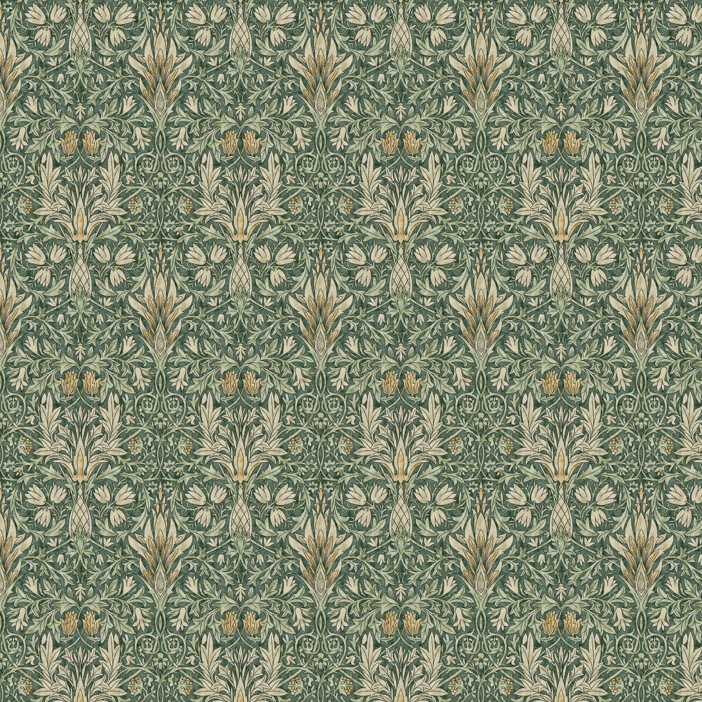 William Morris Snakeshead Forest Green Cotton Tablecloth