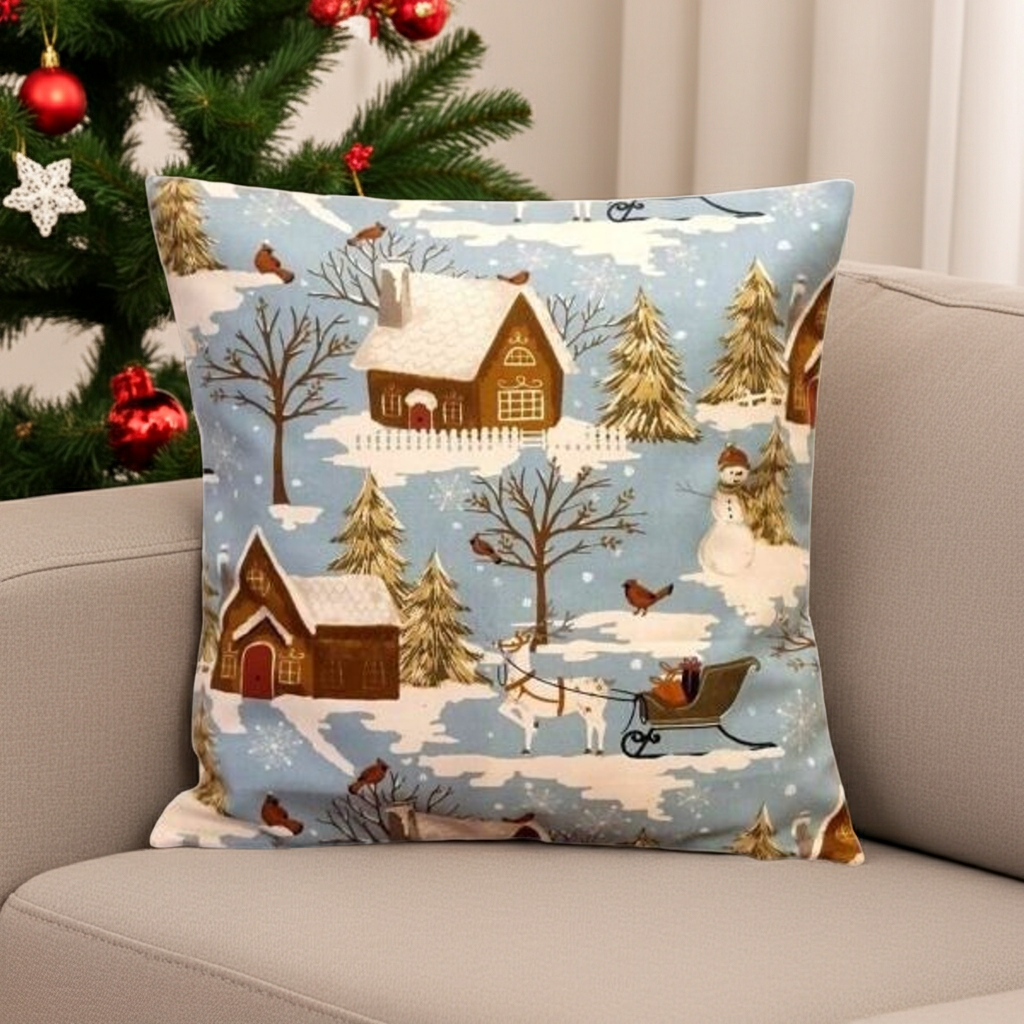 Christmas Scene Cushion Cover