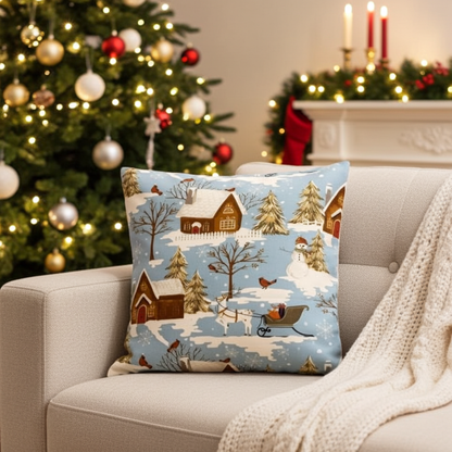 Christmas Scene Cushion Cover