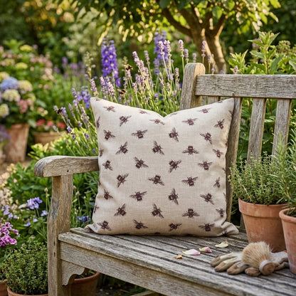 Busy Bees Bumblebee Purple Cushion Cover