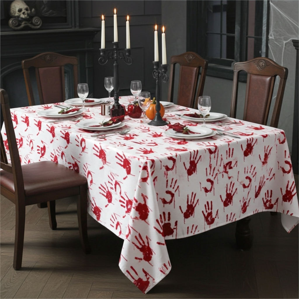 Blood Handprints Halloween Tablecloth