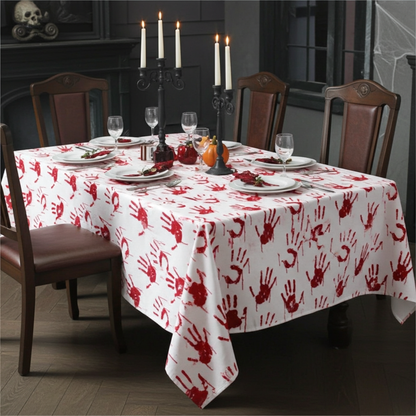 Blood Handprints Halloween Tablecloth