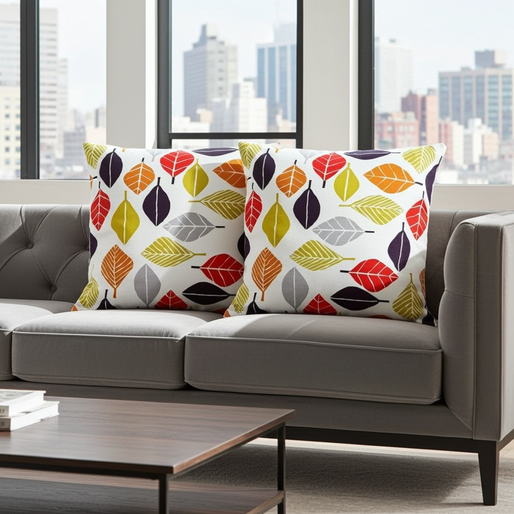 Kissenbezug 25, 30, 35, 40, 43, 46, 46, 51, 56, 61, 66 cm, Prestigious Textiles, Tutti-Frutti-Herbstblatt-Design, handgefertigt, 100 % Baumwolle