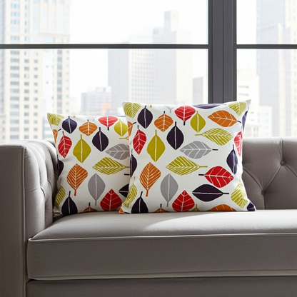 Kissenbezug 25, 30, 35, 40, 43, 46, 46, 51, 56, 61, 66 cm, Prestigious Textiles, Tutti-Frutti-Herbstblatt-Design, handgefertigt, 100 % Baumwolle