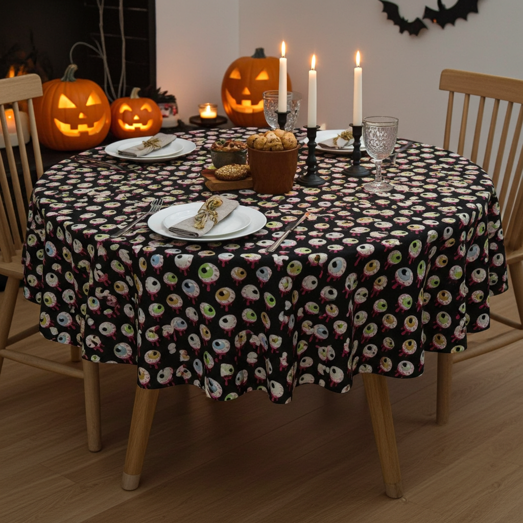 Gory Blood Soaked Eyeballs Halloween Tablecloth