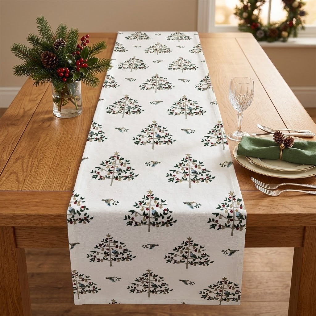 Sophie Allport Partridge Stone - Runner da tavola natalizio