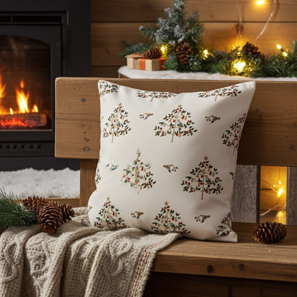 Sophie Allport Partridge Stone Christmas Cushion Cover