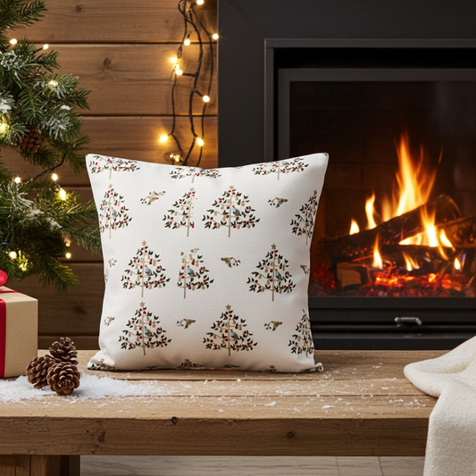 Sophie Allport Partridge Stone Christmas Cushion Cover