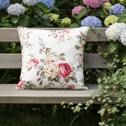 Cath Kidston Garden Rose Multi Red Cushion Cover