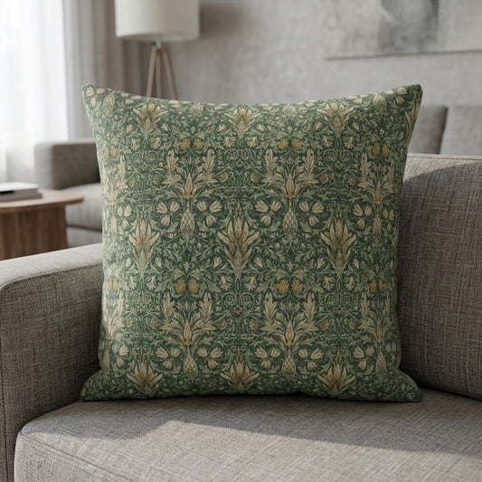 William Morris Snakeshead Forest Green Cushion Cover
