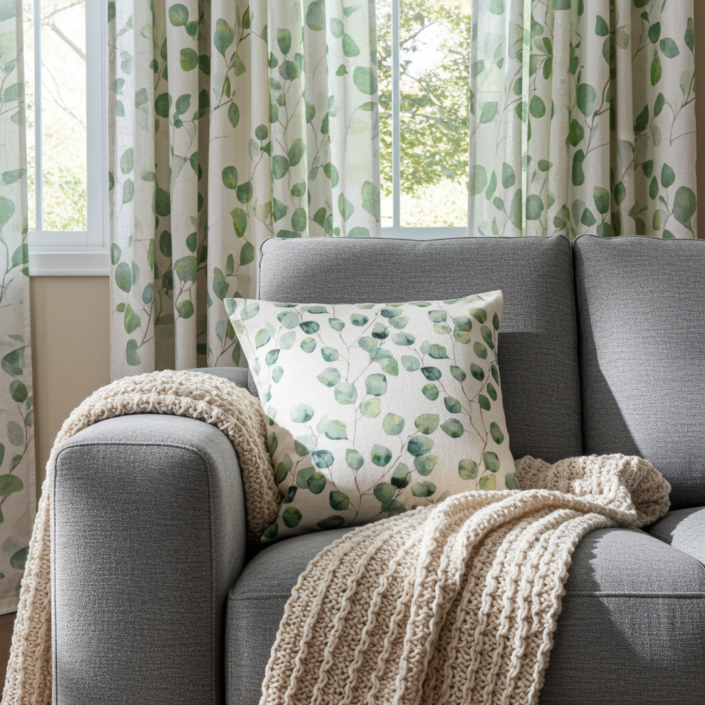 Eucalyptus Leaf Green Cushion Cover