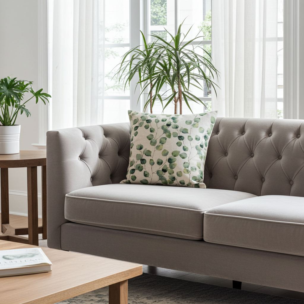 Eucalyptus Leaf Green Cushion Cover