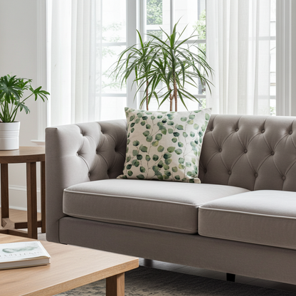 Eucalyptus Leaf Green Cushion Cover