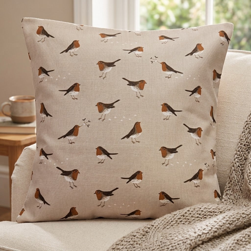 Sophie Allport Robin Neutral Cushion Cover
