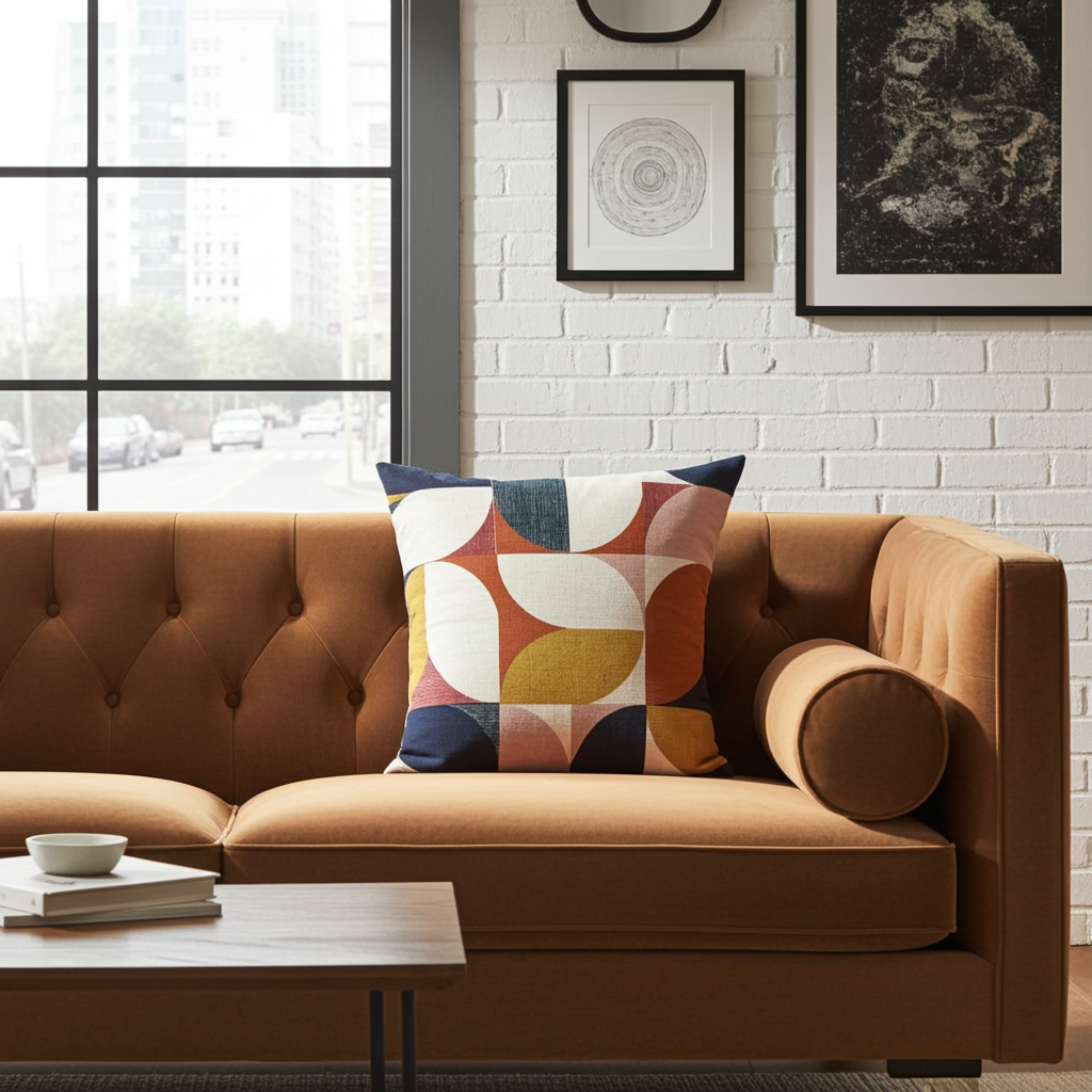Reno Retro Geometric Cushion Cover