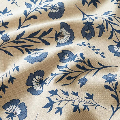 Scandi Flowers Natural Blue Tablecloth Available In Many Sizes