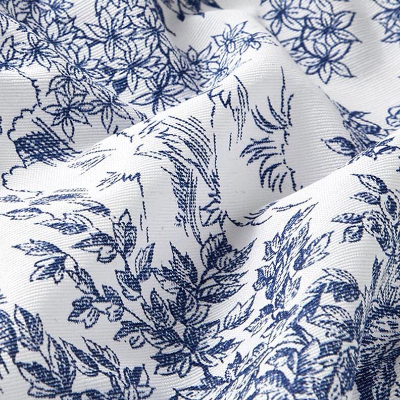 Toile de Jouy Romance Roses Floral White Blue Tablecloth Available In Many Sizes