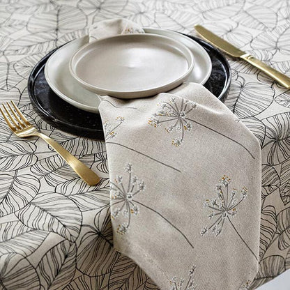 Dandelions Bear Claw Natural Tablecloth