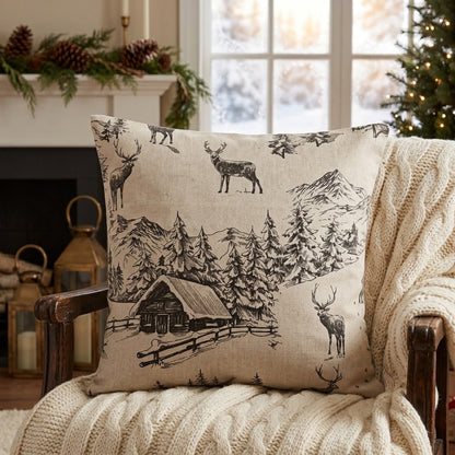 Winter Woodland Stag Christmas Cushion Cover