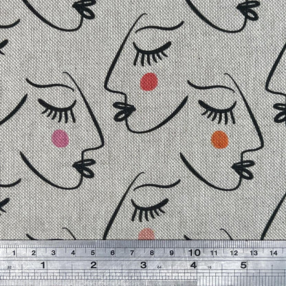 Abstract Face Art Linen Tablecloth - CushionCoverAndDecor