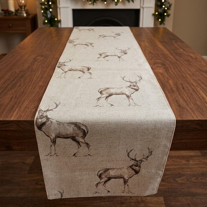 Glencoe Stags Christmas Table Runner & Napkins