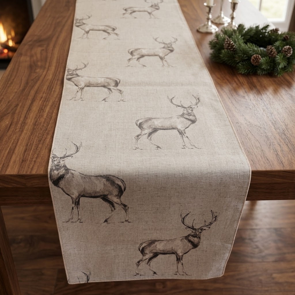 Glencoe Stags Christmas Table Runner & Napkins