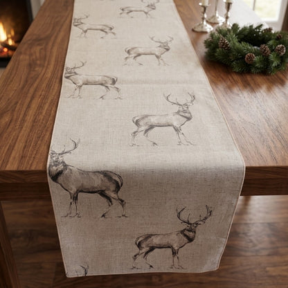 Glencoe Stags Christmas Table Runner & Napkins