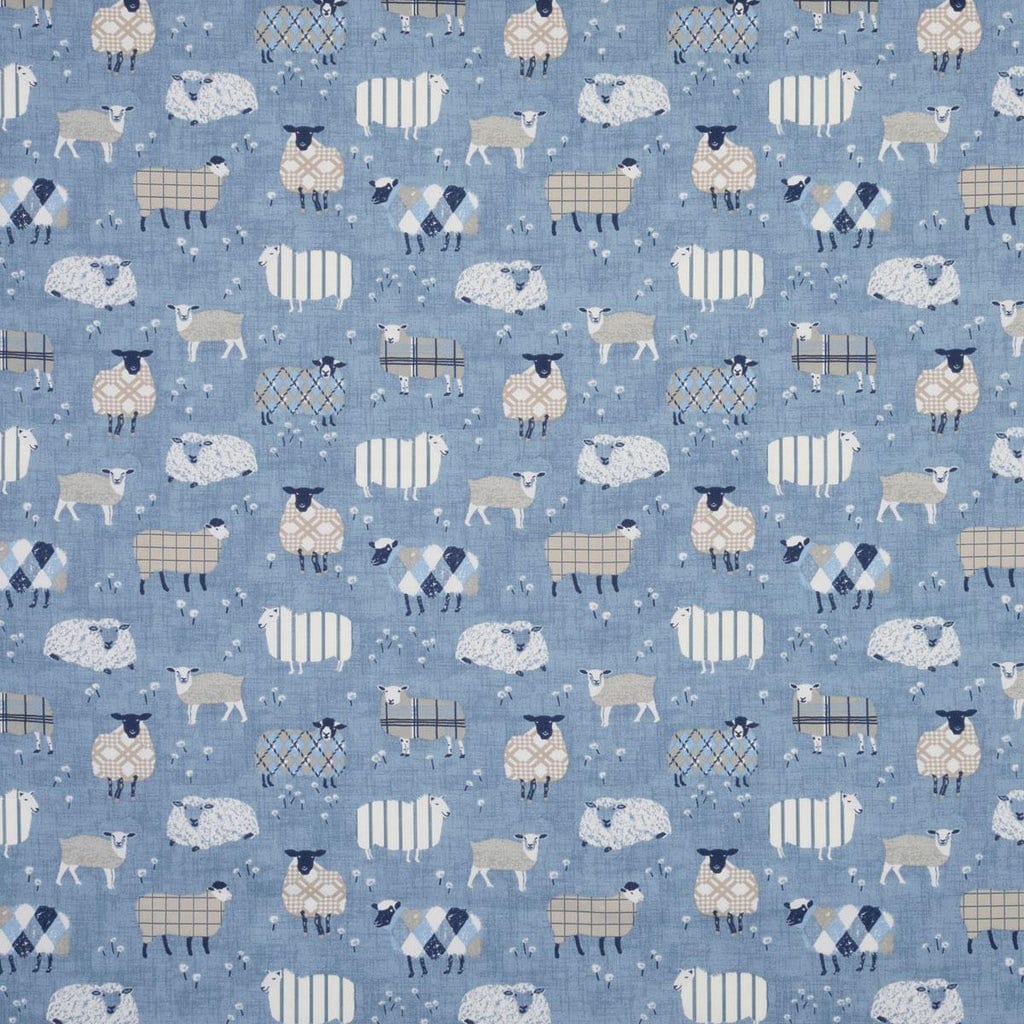 Baa Baa Sheep Denim Blue Cushion Cover - CushionCoverAndDecor