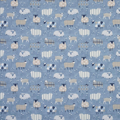 Baa Baa Sheep Denim Blue Cushion Cover - CushionCoverAndDecor