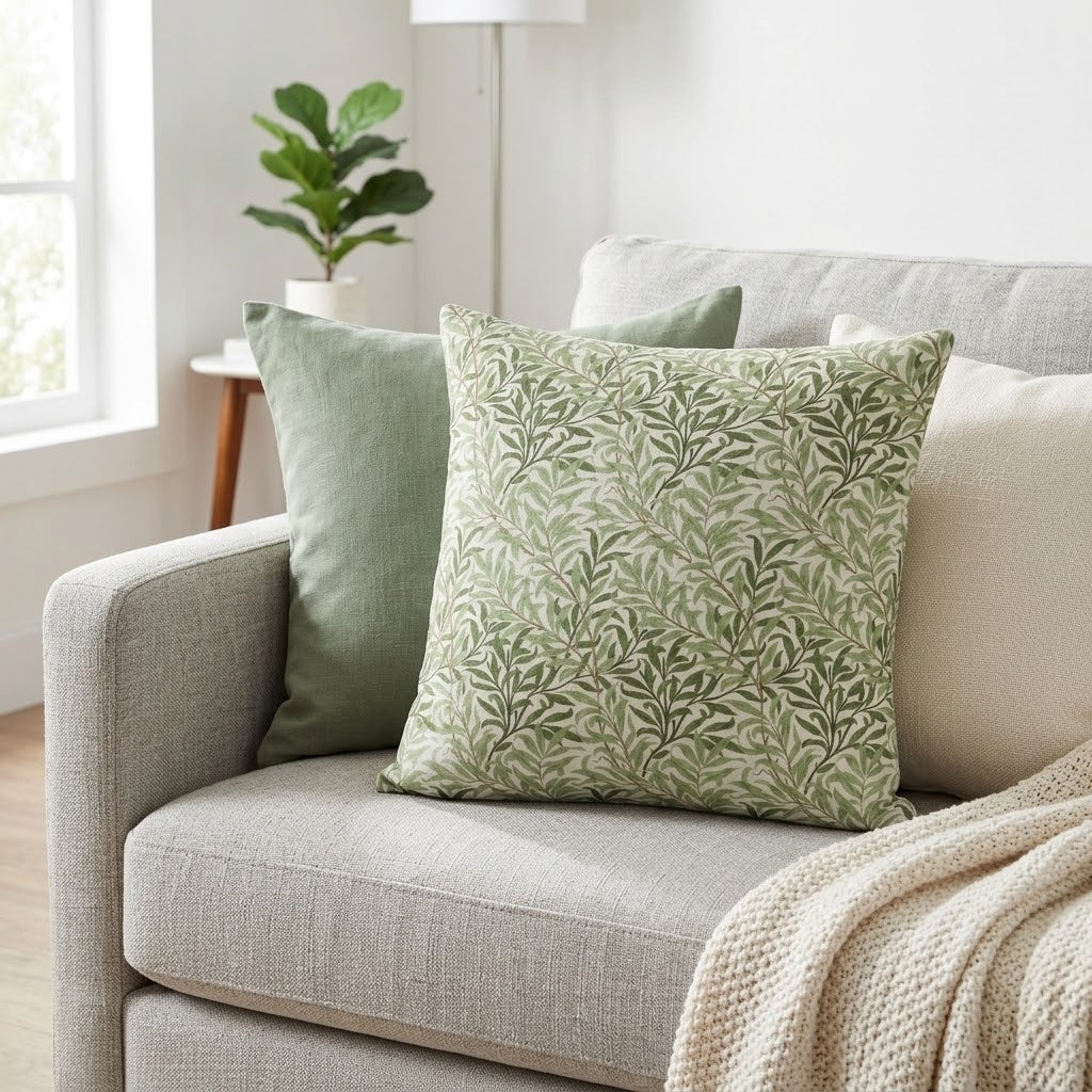William Morris Willow Bough Sage Green Cushion Cover