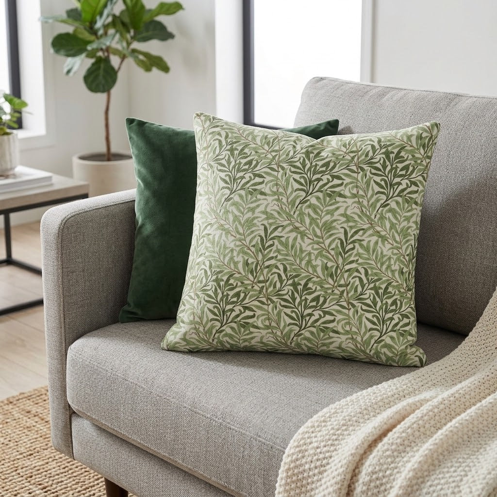 William Morris Willow Bough Sage Green Cushion Cover