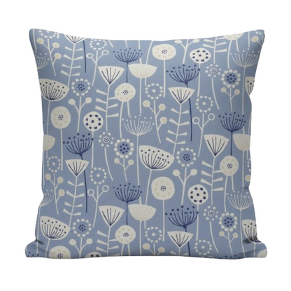 Scandi Floral Bergen Blue Cushion Cover