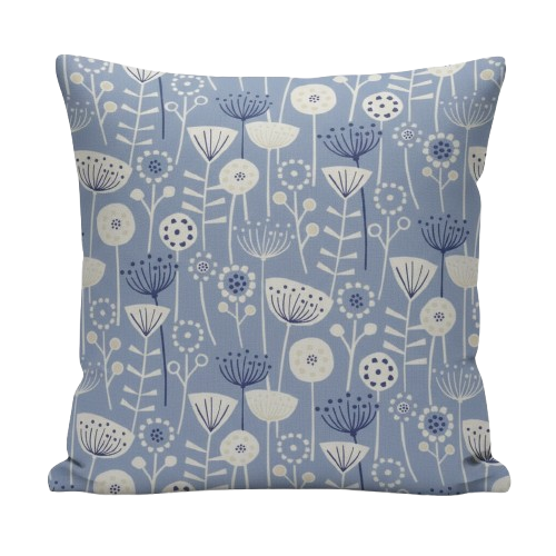 Scandi Floral Bergen Blue Cushion Cover