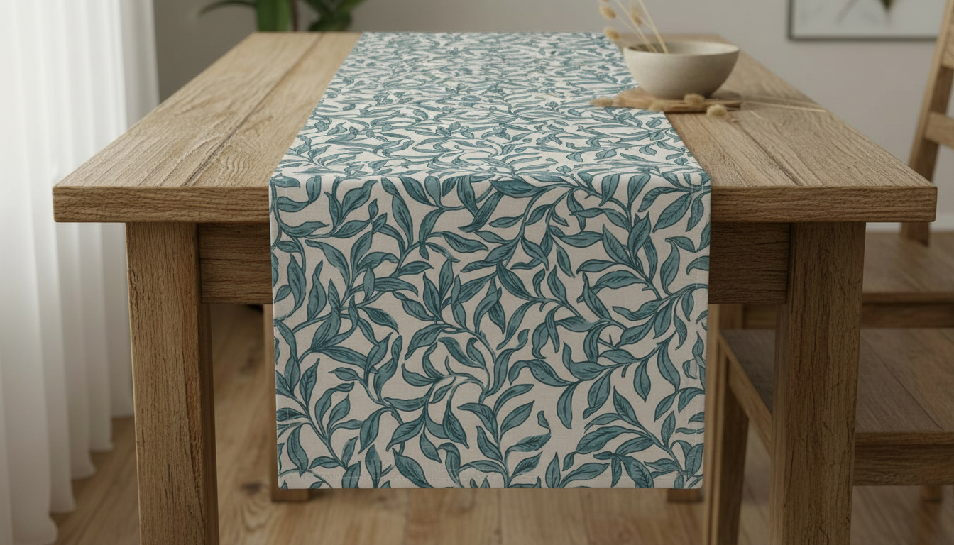 Tischläufer, Servietten mit springenden Hasen, Naturbeige-Design, Ostertischläufer, Größen: 91 cm, 122 cm, 137 cm, 152 cm, 163 cm, 183 cm, 213 cm, 244 cm, 264 cm, Handgefertigt aus 100 % Baumwolle