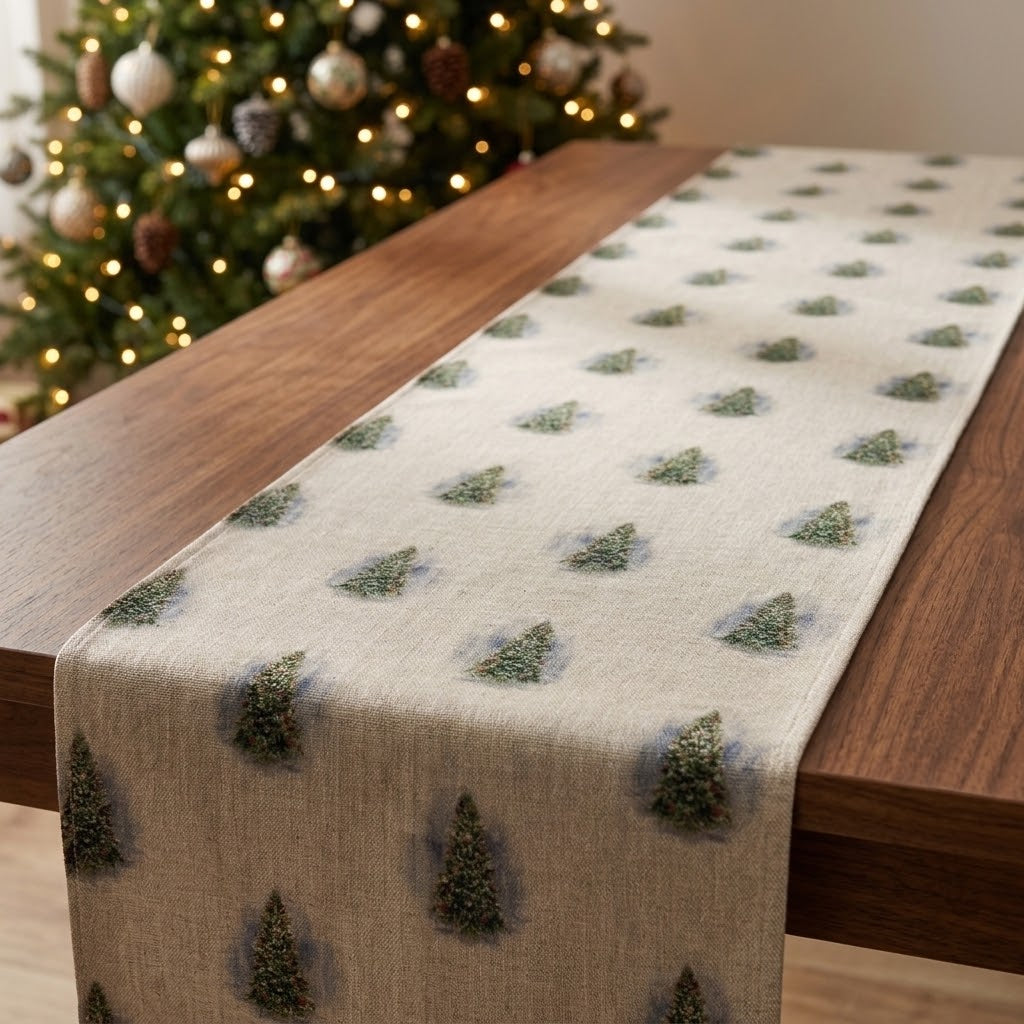 Luxuriöser Tischläufer mit Weihnachtsbaummotiv, erhältlich in verschiedenen Längen