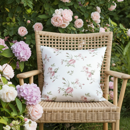 Pink Roses Floral Vintage Cushion Cover
