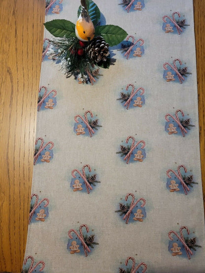 Candy Gingerbread Man Christmas Table Runner - CushionCoverAndDecor