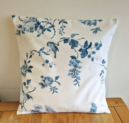 Cath Kidston Birds And Roses Blue Cushion Cover - CushionCoverAndDecor