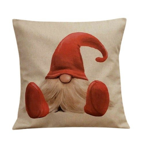 Christmas Cushion Cover , All Over Winter Gnome Elf Pillow cover , Pillow Sham , Gnome Cushion Cover 10" 12" 14" 16" 17" 18" 20" 22" 24" 26" - CushionCoverAndDecor