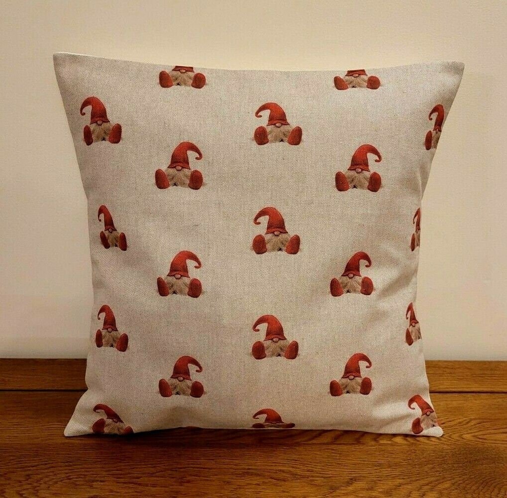 Christmas Cushion Cover , All Over Winter Gnome Elf Pillow cover , Pillow Sham , Gnome Cushion Cover 10" 12" 14" 16" 17" 18" 20" 22" 24" 26" - CushionCoverAndDecor