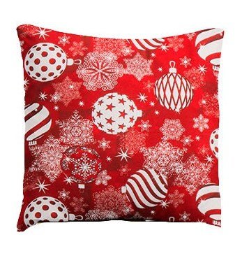 Christmas Cushion Cover - Baubles Red - CushionCoverAndDecor